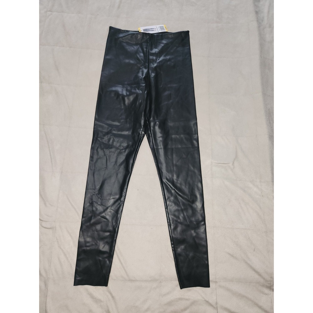 NWT Joie Black Faux Leather Leggings Contemporary Fit Size Medium $198